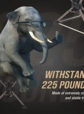 Kemimoto 360 Degree Tripod Swivel Hunting Chair w/ Backrest                                     - B1702-00101 - Image 4