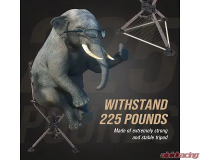 Kemimoto 360 Degree Tripod Swivel Hunting Chair w/ Backrest - B1702-00101