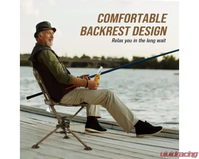 Kemimoto 360 Degree Tripod Swivel Hunting Chair w/ Backrest - B1702-00101