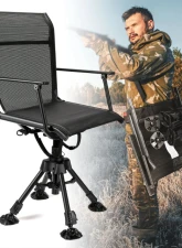 Kemimoto Hunting Fishing Chair 360 Degree Silent Swivel Hight Adjustable Quick Folding Blind Chair                                     - B1702-00301BK - Image 9