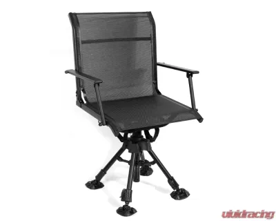 Kemimoto Hunting Fishing Chair 360 Degree Silent Swivel Hight Adjustable Quick Folding Blind Chair - B1702-00301BK