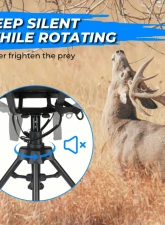 Kemimoto Hunting Fishing Chair 360 Degree Silent Swivel Hight Adjustable Quick Folding Blind Chair                                     - B1702-00301BK - Image 7