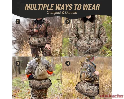 Kemimoto Camouflage Hunting Waist Pouch w/ Fleece | Pockets | Strap - B1704-00102CM