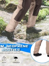 Kemimoto Men's Waders Pants Breathable Chest Wader Fly Fishing & Duck Hunting / Khaki                                     - B1705-00101MLS - Image 4