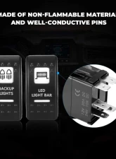Kemimoto 5 Pin ATV Rocker Switch Toggle ON-Off Led Light Bar | Backup Lights Push Button Rocker                                     - BZH0041-02 - Image 3