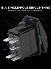 Kemimoto 5 Pin ATV Rocker Switch Toggle ON-Off Led Light Bar | Backup Lights Push Button Rocker                                     - BZH0041-02 - Image 6