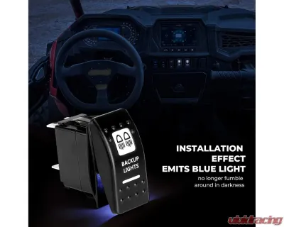 Kemimoto 5 Pin ATV Rocker Switch Toggle ON-Off Led Light Bar | Backup Lights Push Button Rocker - BZH0041-02