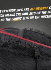 Kemimoto Storage Bag Set Red RZR Door Bags | Center Storage Bag w/ Water Resistant Zippers Polaris RZR                                     - BZH0220-02 - Image 4