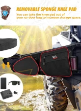 Kemimoto Storage Bag Set Red RZR Door Bags | Center Storage Bag w/ Water Resistant Zippers Polaris RZR                                     - BZH0220-02 - Image 5