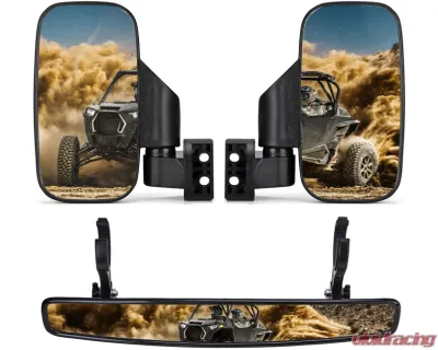Kemimoto Side | Rear Mirror w/ 1.75" - 2" Roll Bar Cage Polaris RZR / Maverick X3 - BZH0221-02
