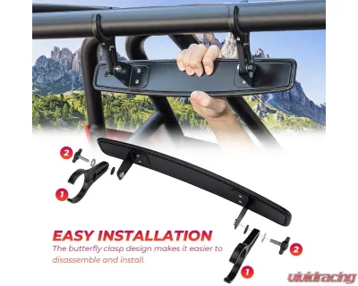 Kemimoto Side | Rear Mirror w/ 1.75" - 2" Roll Bar Cage Polaris RZR / Maverick X3 - BZH0221-02
