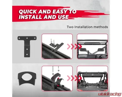 Kemimoto UTV Speakers / 2X Tweeters 4X Subwoofers Waterproof BluetoothAUX Input USB Port 500W 28" Outdoor Marine Soundbars - BZH0236-02