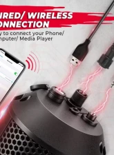 Kemimoto UTV Speakers / 2X Tweeters 4X Subwoofers Waterproof BluetoothAUX Input USB Port 500W 28" Outdoor Marine Soundbars                                     - BZH0236-02 - Image 4