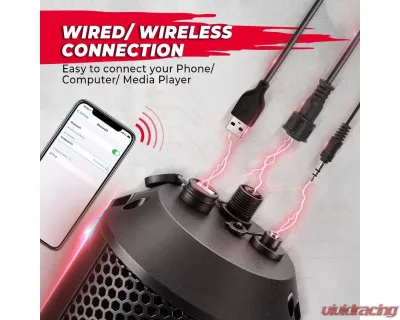 Kemimoto UTV Speakers / 2X Tweeters 4X Subwoofers Waterproof BluetoothAUX Input USB Port 500W 28" Outdoor Marine Soundbars - BZH0236-02