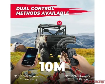 Kemimoto UTV Speakers / 2X Tweeters 4X Subwoofers Waterproof BluetoothAUX Input USB Port 500W 28" Outdoor Marine Soundbars - BZH0236-02