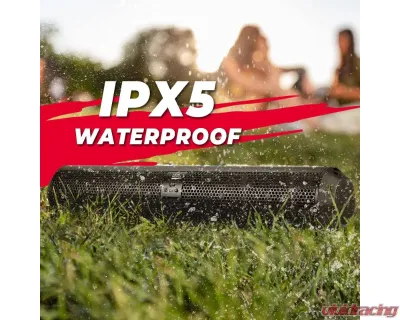 Kemimoto UTV Speakers / 2X Tweeters 4X Subwoofers Waterproof BluetoothAUX Input USB Port 500W 28" Outdoor Marine Soundbars - BZH0236-02