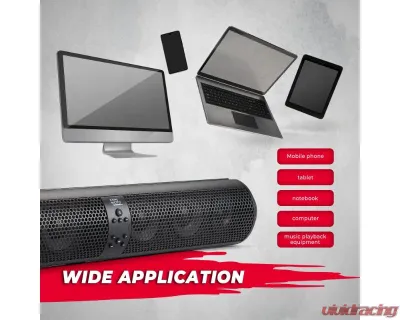 Kemimoto UTV Speakers / 2X Tweeters 4X Subwoofers Waterproof BluetoothAUX Input USB Port 500W 28" Outdoor Marine Soundbars - BZH0236-02