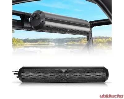 Kemimoto UTV Speakers / 2X Tweeters 4X Subwoofers Waterproof BluetoothAUX Input USB Port 500W 28" Outdoor Marine Soundbars - BZH0236-02