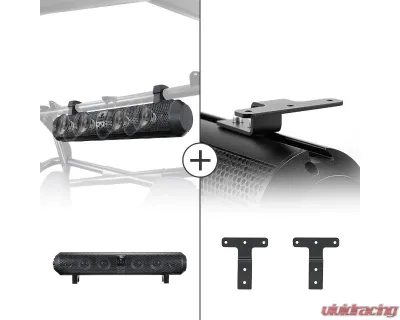 Kemimoto UTV Speakers / 2X Tweeters 4X Subwoofers Waterproof BluetoothAUX Input USB Port 500W 28" Outdoor Marine Soundbars - BZH0236-02