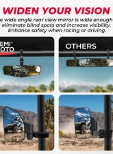 Kemimoto UTV Side Mirrors and Center Mirror1.6"-2" Roll Bar                                     - BZH0237-02 - Image 3