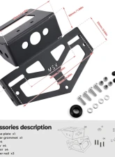 Kemimoto License Plate Bracket Holder Fender Eliminator Kits Honda Grom                                     - F0302-00601BK - Image 3