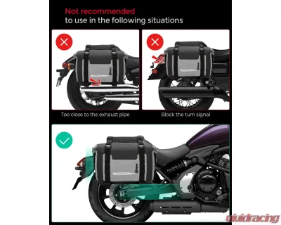 Kemimoto 25L x 2 Motorcycle Waterproof Detachable Saddlebags - F1101-01601GY