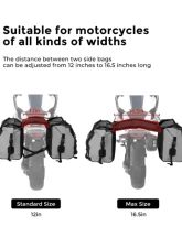 Kemimoto 25L x 2 Motorcycle Waterproof Detachable Saddlebags                                     - F1101-01601GY - Image 5