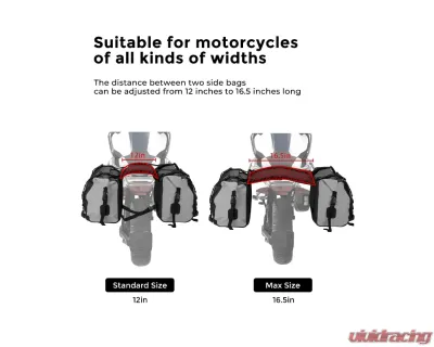 Kemimoto 25L x 2 Motorcycle Waterproof Detachable Saddlebags - F1101-01601GY