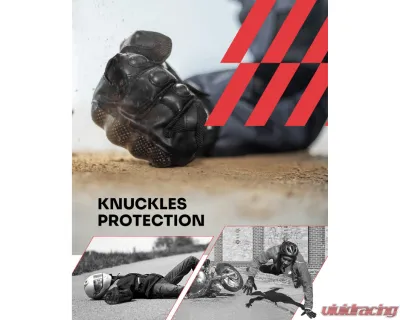 Kemimoto Motorcycle Full Finger Gloves - F1109-01302XLBK