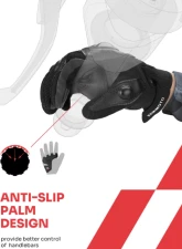 Kemimoto Motorcycle Full Finger Gloves                                     - F1109-01302XLBK - Image 3