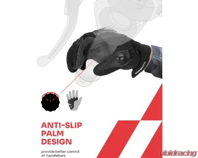 Kemimoto Motorcycle Full Finger Gloves - F1109-01302XLBK