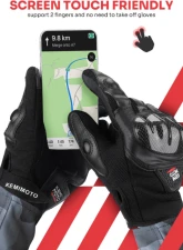 Kemimoto Motorcycle Full Finger Gloves                                     - F1109-01302XLBK - Image 4