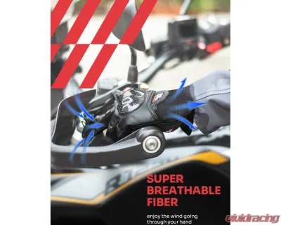 Kemimoto Motorcycle Full Finger Gloves - F1109-01302XLBK