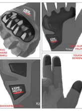 Kemimoto Motorcycle Full Finger Gloves                                     - F1109-01302XLBK - Image 7
