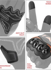 Kemimoto Motorcycle Riding Summer Gloves                                     - F1109-01402MBK - Image 6