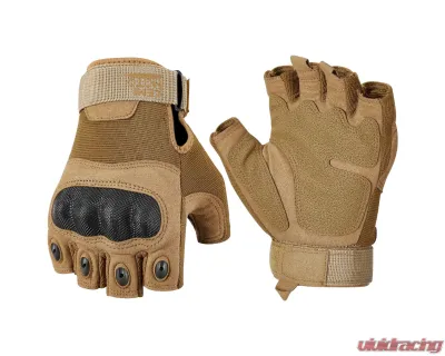 Kemimoto Half Finger Tactical Gloves Brown - F1109-03301XLBR