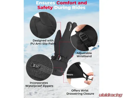 Kemimoto Upgrade Heated Gloves Ice Fishing Rechargeable Waterproof - F1109-03401SBK-ZH