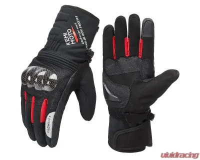 Kemimoto Motorcycle Carbon Fiber Winter Gloves - F1109-03601MRD