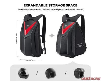Kemimoto Motorcycle Hardshell Expandable Backpack - F1111-00501