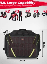 Kemimoto Motorcycle 112L Large Capability Gear Bag                                     - F1116-03401BK - Image 2
