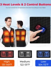 Kemimoto Winter Warming Heating Vest Battery Not Included                                     - F1117-03401SBK - Image 2