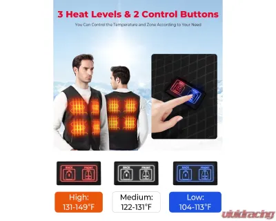 Kemimoto Winter Warming Heating Vest Battery Not Included - F1117-03401SBK