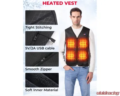 Kemimoto Winter Warming Heating Vest Battery Not Included - F1117-03401SBK