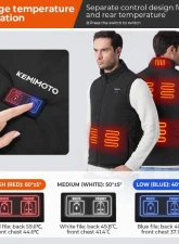 Kemimoto Classic Heated Vest Black                                     - F1117-03501MBK - Image 3