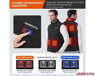 Kemimoto Classic Heated Vest Black - F1117-03501MBK