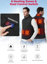 Kemimoto Classic Heated Vest Black                                     - F1117-03501MBK - Image 7