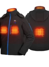 Kemimoto Men's Classic Heated Jacket w/ Detachable Hood                                     - F1117-03701MBK - Image 10