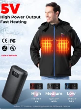 Kemimoto Men's Classic Heated Jacket w/ Detachable Hood                                     - F1117-03701MBK - Image 5