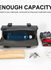 Kemimoto Motorcycle PU Leather Roll Bag                                     - F1801-00401BK - Image 2