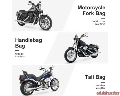 Kemimoto Motorcycle PU Leather Roll Bag - F1801-00401BK